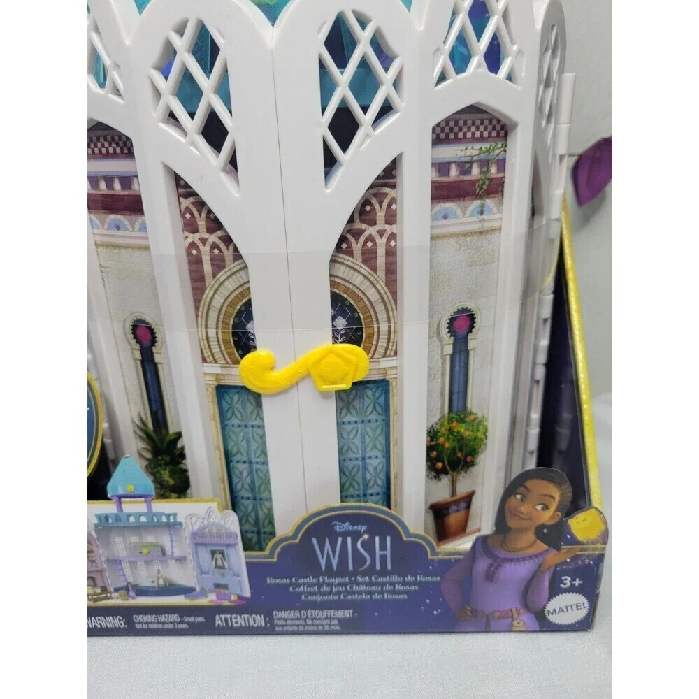 Disney Wish Rosas Castle Playset, Dollhouse with 2 Posable Mini Dolls & Star